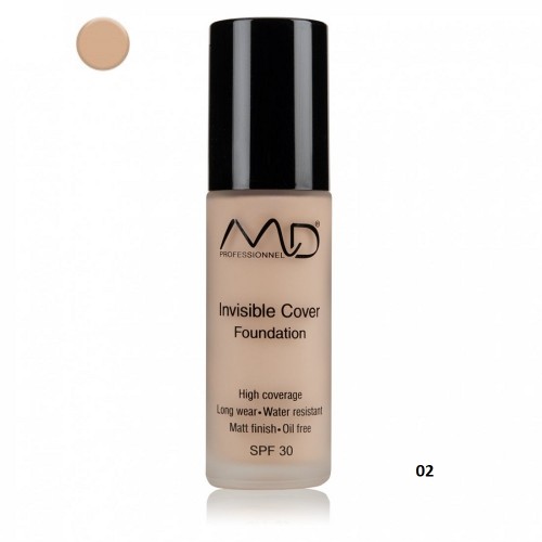 MD Professionnel Invisible Cover Foundation 02 Warm Beige 30ml SPF30